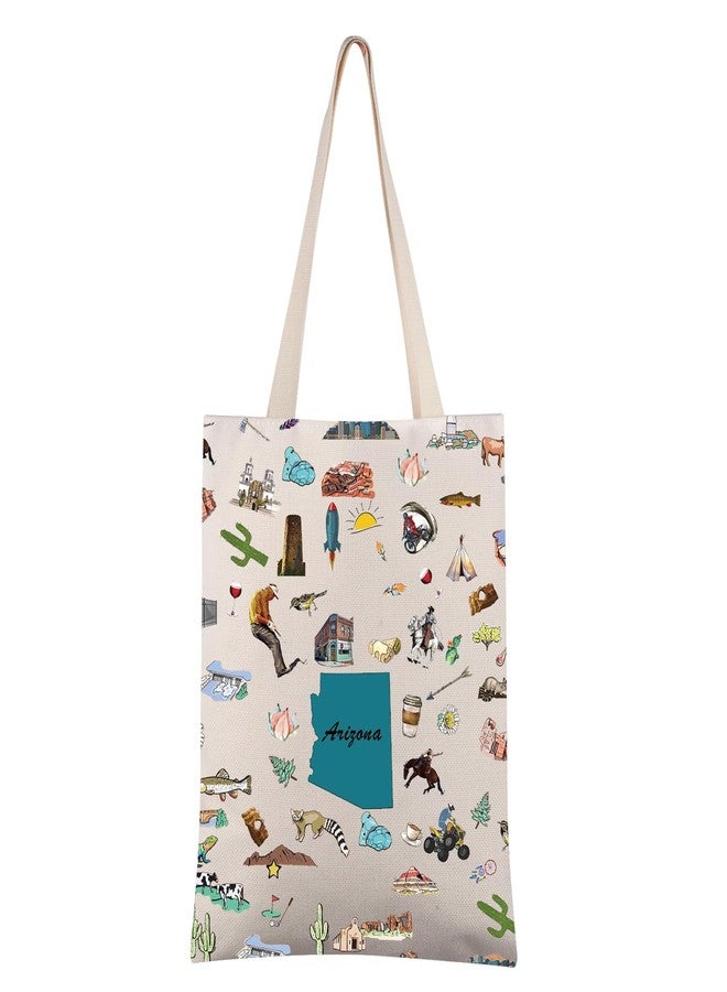 FEELMEM Arizona Travel Gift Arizona Vacation Canvas Tote Bag Arizona Trip Souvenir Shoulder Bag Arizona Merchandise - Image 1