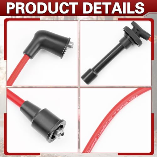 BEATURE Spark Plug Wire Set Compatible with Honda Civic Del Sol 1992-2000 EG EK EJ D15 D16 Engine 10.5mm Spiral Core (Non-VTEC Models) - High Performance Ignition Wires - Image 4