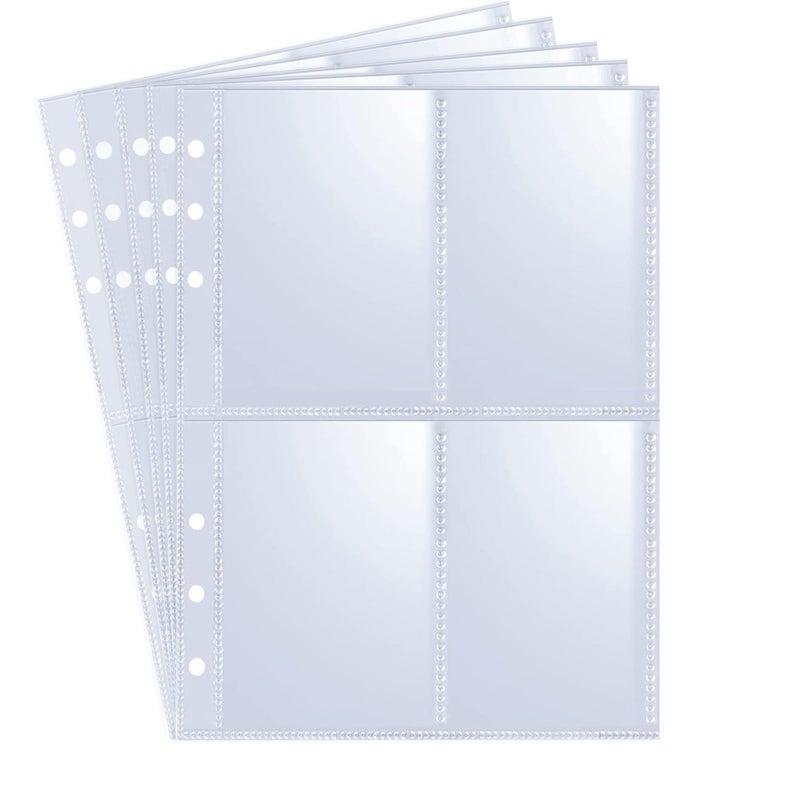 AZATUS 40 Pack - 320 Pockets A5 Binder Sleeves (2.6"x3.6") - Double-Sided 4 Pocket Kpop Photocard Protector Pages - Ultra-Clear Trading Card Sleeves for Game Cards, Collectibles, & Trading Cards - Image 1