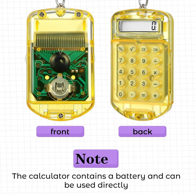 Mini Calculator Keychain 3 Pack Pocket Size Portable Tiny Calculators with Key Ring for Students Kids Office Small Battery Operated Cute Handheld Basic Functional Calculating Tool - Image 5