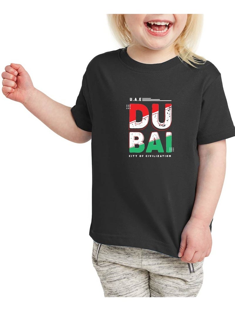 PRINTSHOP4ME - I Love Dubai Kids Girls T-Shirt - Round Neck with Short Sleeve - Girls Cotton T-Shirt -I Love Dubai -Printed T-Shirt - Perfect for Dubai Souvenir - Image 1