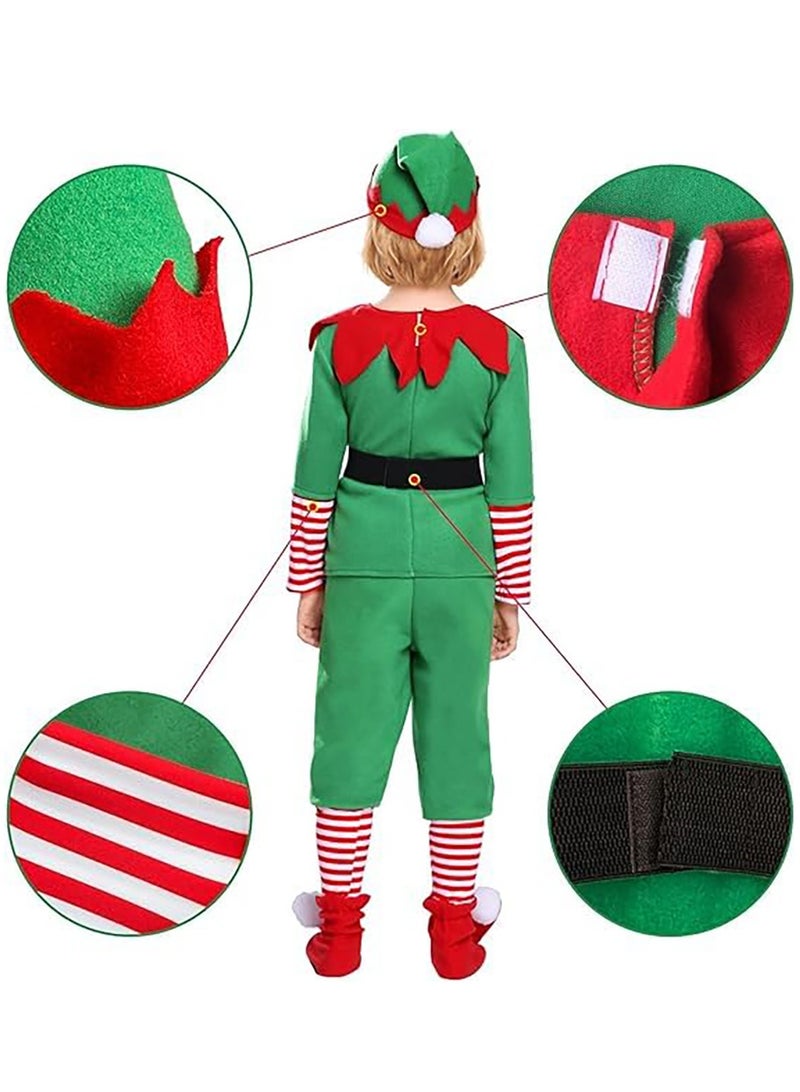 Elf Costume for Kids Boys Cosplay Elf Costume with Hat Belt Shoes Holiday Characters Role Play Christmas - Image 3