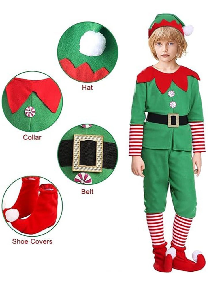 Elf Costume for Kids Boys Cosplay Elf Costume with Hat Belt Shoes Holiday Characters Role Play Christmas - Image 2