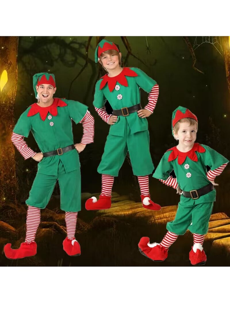 Elf Costume for Kids Boys Cosplay Elf Costume with Hat Belt Shoes Holiday Characters Role Play Christmas - Image 4