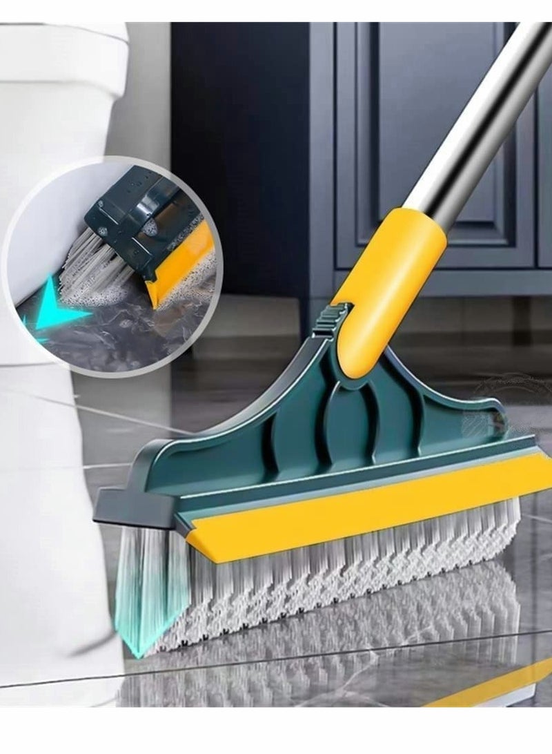 Cobest Floor Brush, 2 in 1 Scrubber with Long Handle Grout Brush Scrape Stiff Bristle Cleaning Scrub Squeegee 120°Rotating Tile for Bathroom Glass Patio Kitchen (Green) - Image 5