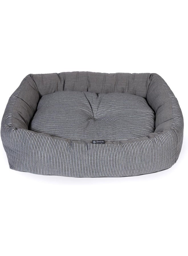 Danish Design Rustic Stripes Grey Snuggle Bed 28in 80x65x26cm - Image 1