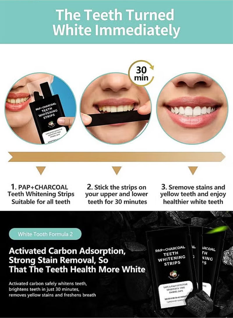 IVISMILE 7D Teeth Whitening Strips 28 Pcs (14 Treatments), Professional Teeth Whitener for Sensitive Teeth, Removes Up to 10 Years of Stains, Charcoal Infused PAP Strips, Non-Irritating, Mint Flavor, CPSR Tested, CE/MSDS Certified - Image 3