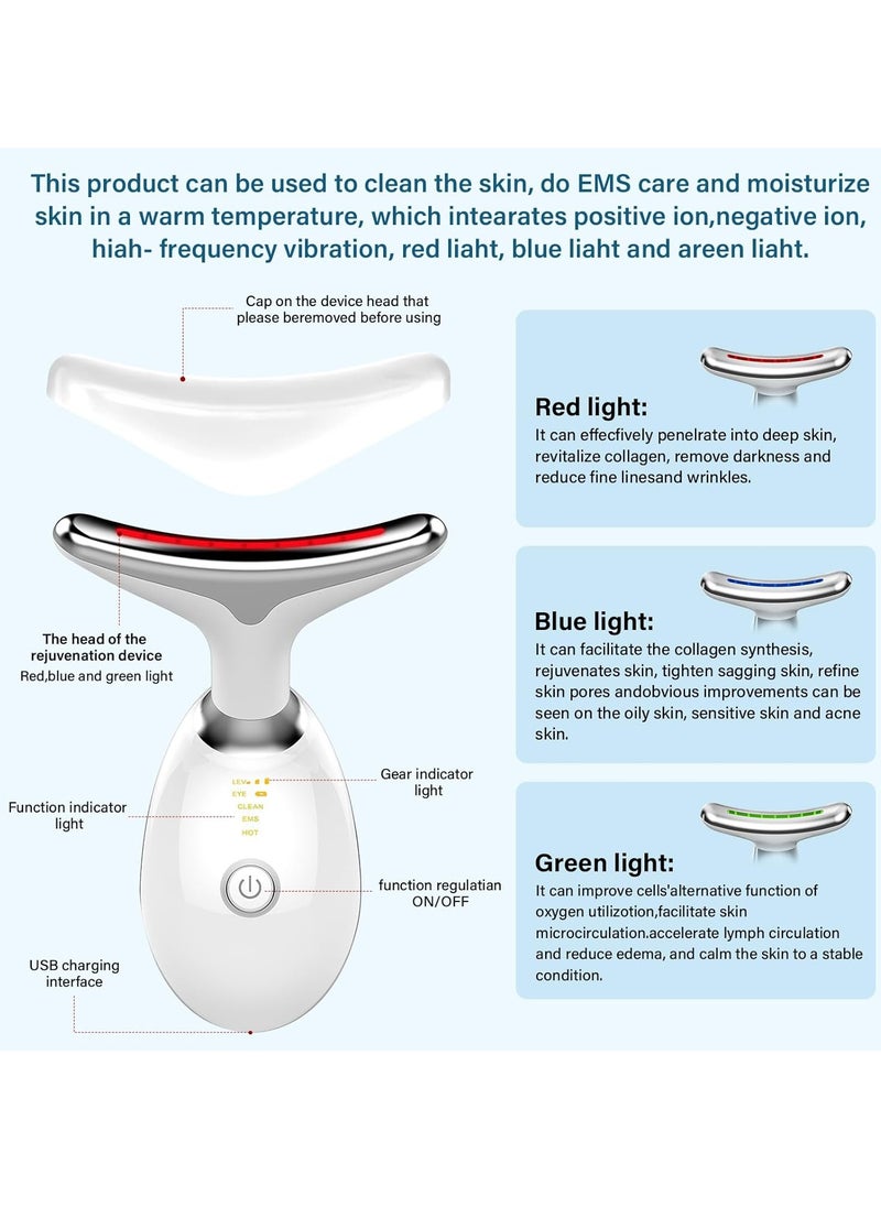 PRO LASHBEAUTY Anti-Wrinkle Neck Face Massager With 7 LED Colors,Facial Sculpting Tool,Skin Rejuvenation Device with Thermal,Triple Action LED and Vibration,for Anti-Aging,Lifting and Tightening  - Image 2