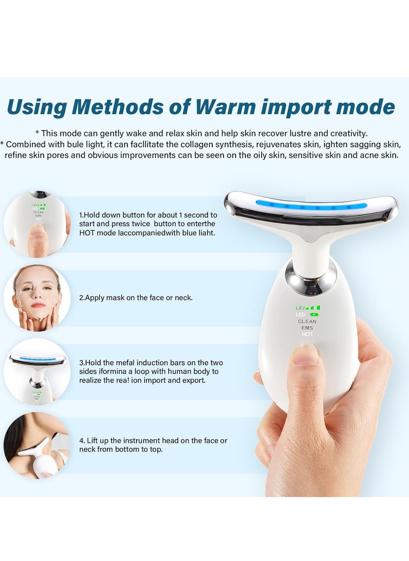 PRO LASHBEAUTY - Anti-Wrinkle Neck Face Massager With 7 LED Colors,Facial Sculpting Tool,Skin Rejuvenation Device with Thermal,Triple Action LED and Vibration,for Anti-Aging,Lifting and Tightening - Image 1
