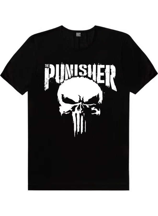 Rock&Roll Punisher Short Black Sleeve T-Shirt - Image 1