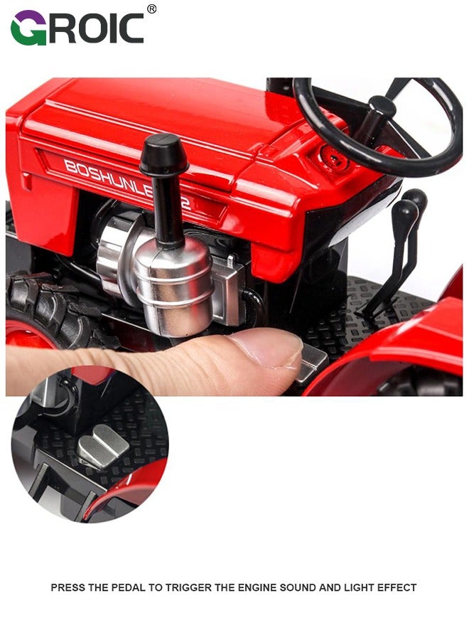 GROIC Tractor Toy, Kids Tractor with Light and Sound Effect- Metal Car Head/4 Wheel/Light, Toddlers Farm Vehicle Toys for kids - Image 4