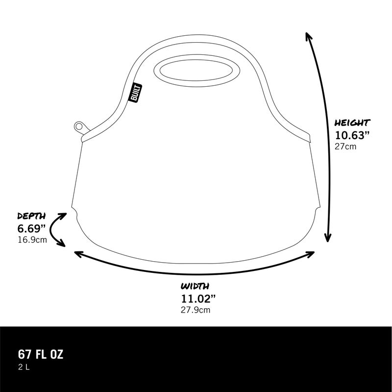 BUILT Gourmet Getaway Soft Neoprene Lunch Tote Bag Lightweight, Insulated and Reusable, One Size, Black - Image 3