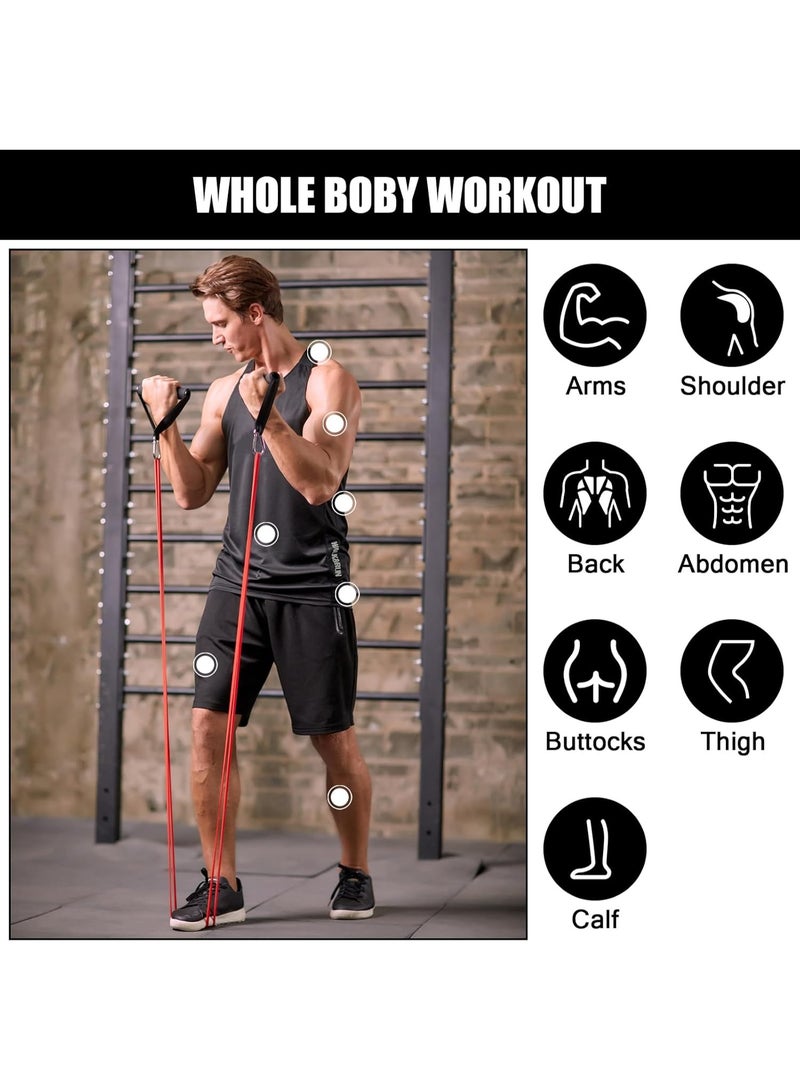 Gaayou 5PCS Resistance Bands Set with Handles and Door Anchor, Exercise Bands for Pull Up Assistance, Yoga, Home Gym Fitness, Stretching and Strength Training - Image 5