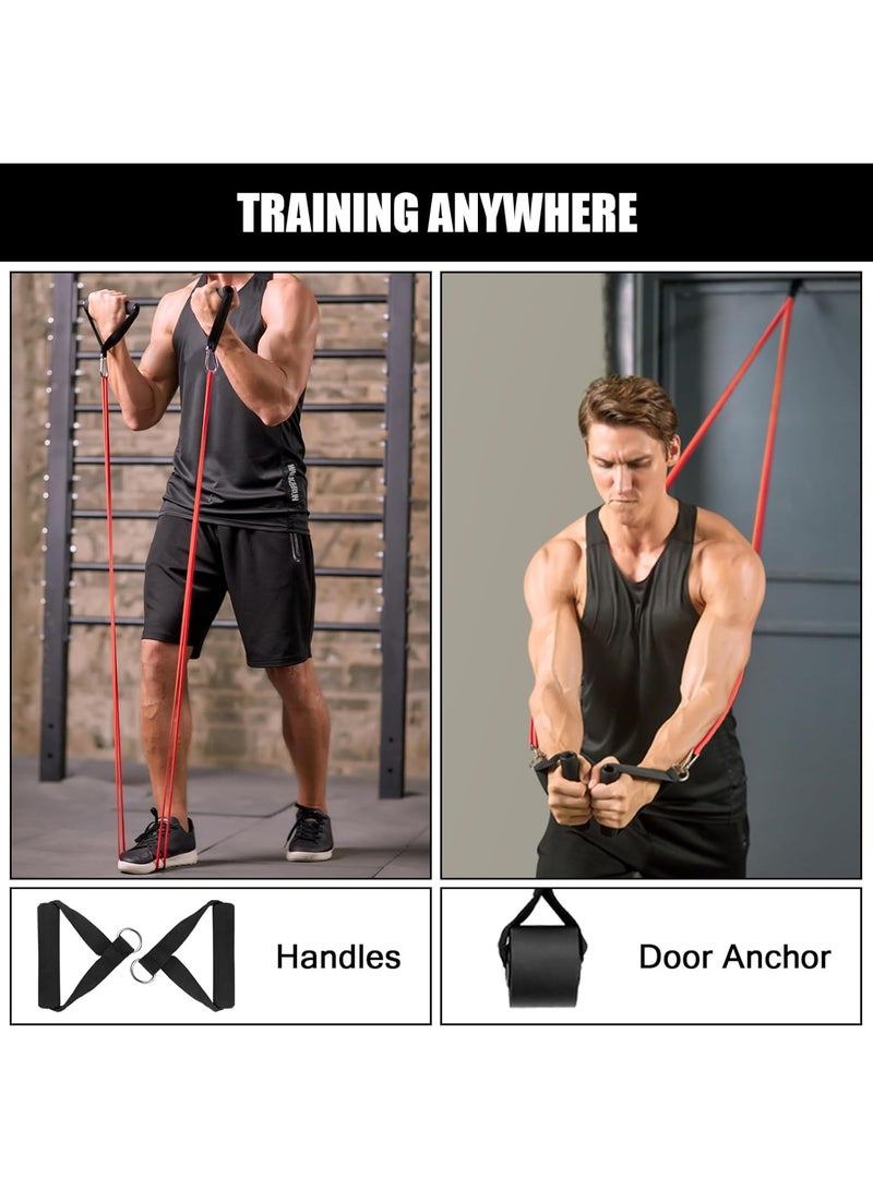 Gaayou 5PCS Resistance Bands Set with Handles and Door Anchor, Exercise Bands for Pull Up Assistance, Yoga, Home Gym Fitness, Stretching and Strength Training - Image 4