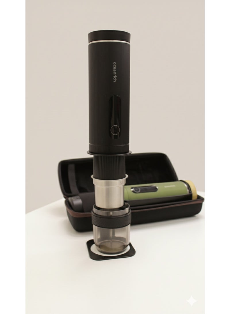 Oceanrich All IN One Portable Auto Hand-Brew Coffee Maker(Grinder Roasted Bean + Rechargeable Heating Water + Milk Frothing + Permanent filter) - Image 3