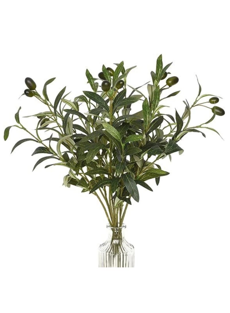 Generic Faux Olive Branches with Realistic Olives for Vases, 3Pcs 48cm Artificial Greenery Stems for Indoor/Outdoor DIY Wreaths, Centerpieces, and Floral Arrangements.  - Image 1