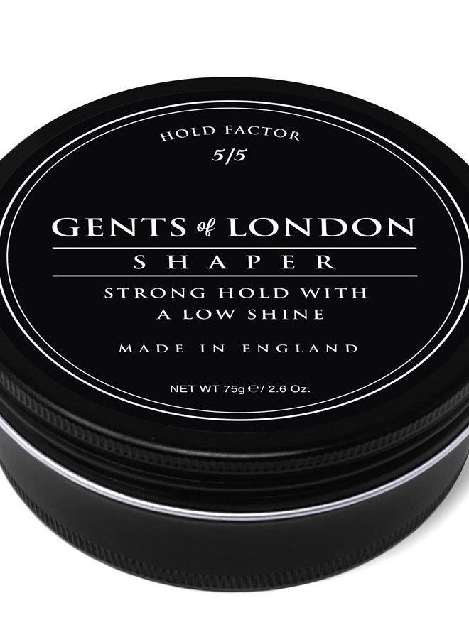 GENTS OF LONDON - Shaper Hair Wax, Men's Hairstyling Shaper 2.6 Oz. Strong Hold, Low Shine, Texture Enhancing Styling Wax, Authentic Hair Clay, Paste, Putty Mens Grooming Products | Hair Shaper For Men - Image 1