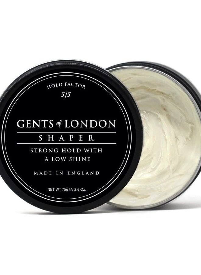 GENTS OF LONDON - Shaper Hair Wax, Men's Hairstyling Shaper 2.6 Oz. Strong Hold, Low Shine, Texture Enhancing Styling Wax, Authentic Hair Clay, Paste, Putty Mens Grooming Products | Hair Shaper For Men - Image 1