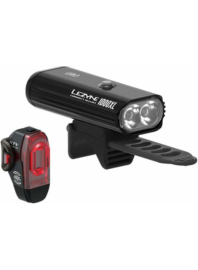LEZYNE Connect Smart Pair 1000XL / KTV Pro LED Cycle Lights Rechargable - Black - Image 1