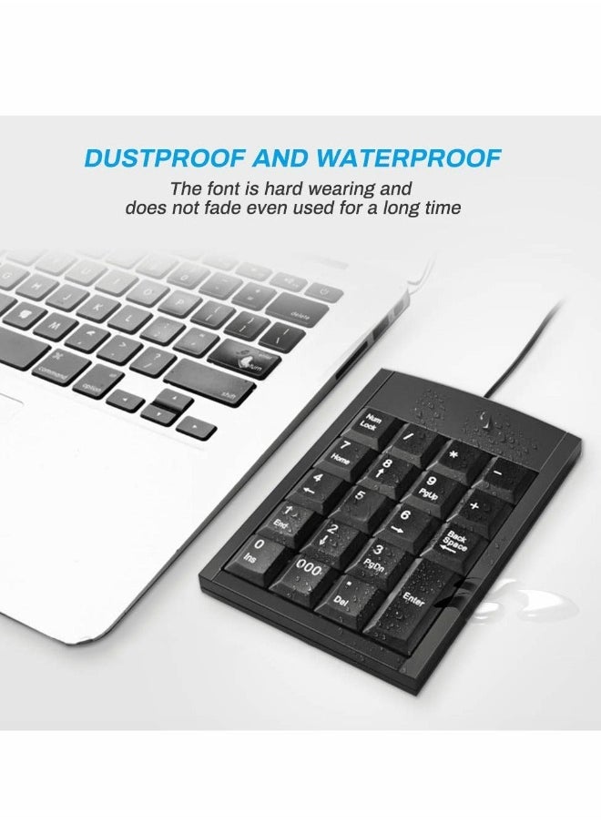 Generic - Number Pad, 19-key Portable Wired Numeric Keypad, Keyboard Extensions with Multiple Shortcuts for Laptop Desktop PC Notebook - Image 1