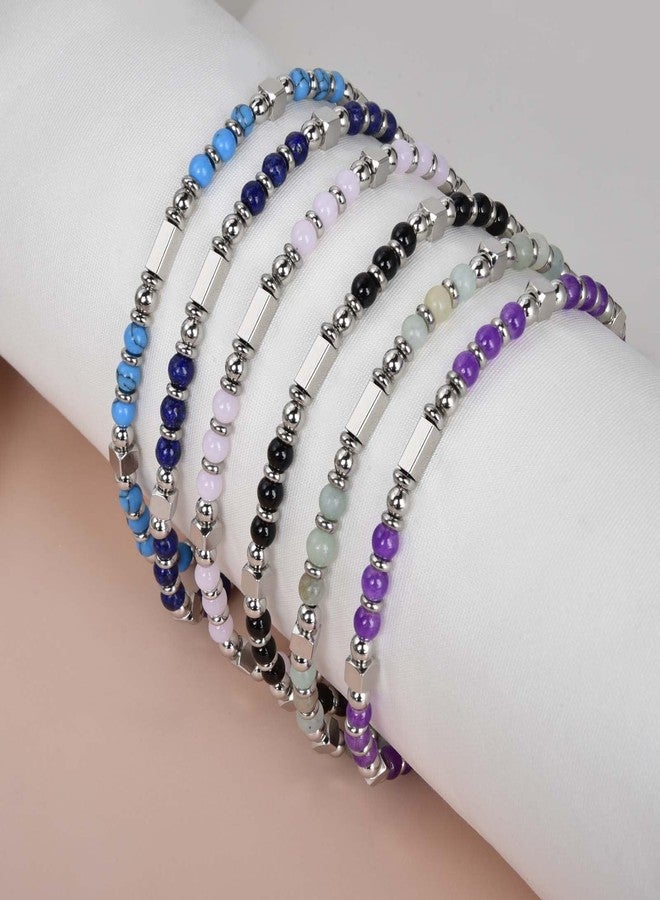CANDYFANCY Dainty Beaded Bracelets For Women Natural Stone Green Amazonite Stainless Steel Bracelet Remember You Are Awesome-Inspirational Jewelry With Card Birthday Frienship Christmas Gift - Image 5