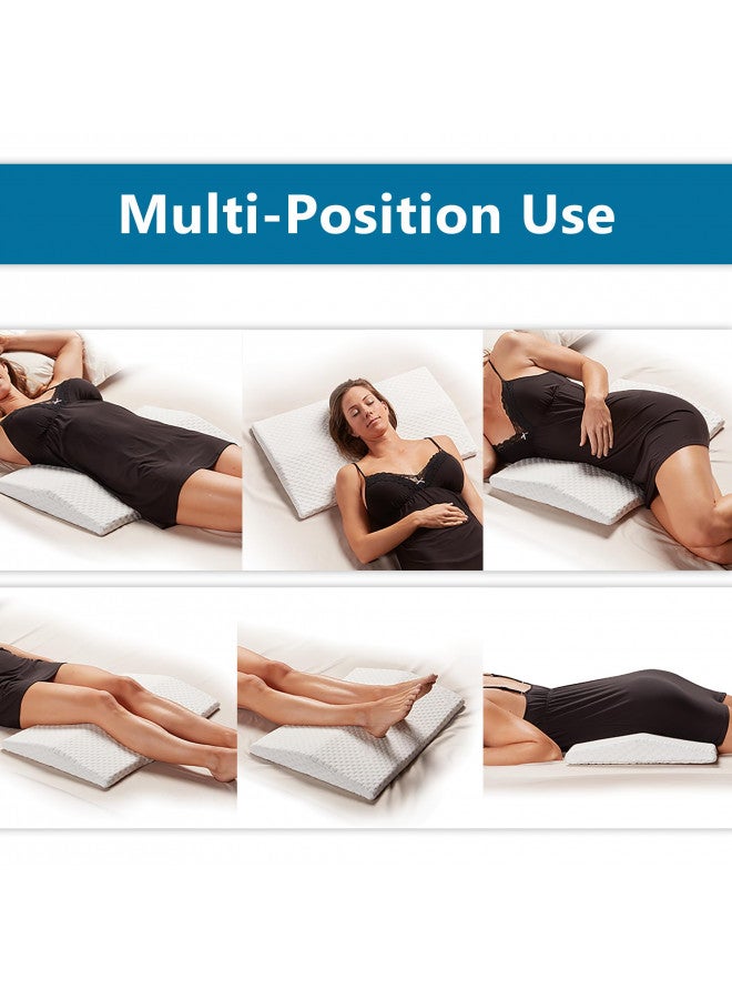 ComfiLife Lumbar Support Pillow for Sleeping Memory Foam Pillow for Back Pain Relief - Side, Back and Stomach Sleepers- Triangle Wedge Bolster Pillow - Bed Rest Pillow (White, Standard) - Image 4