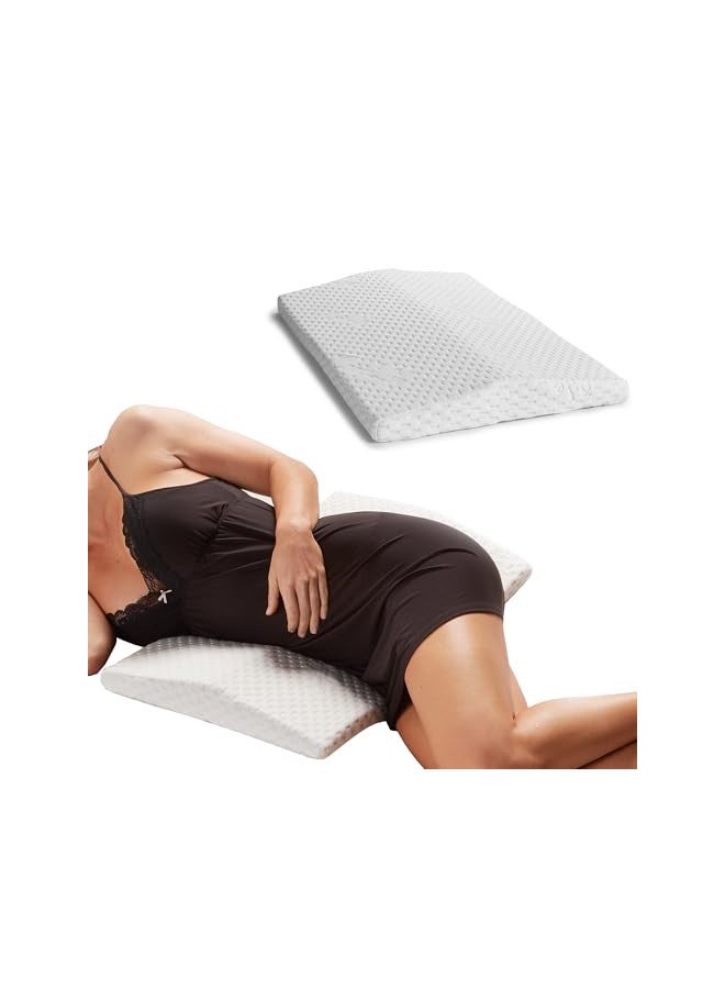 ComfiLife Lumbar Support Pillow for Sleeping Memory Foam Pillow for Back Pain Relief - Side, Back and Stomach Sleepers- Triangle Wedge Bolster Pillow - Bed Rest Pillow (White, Standard) - Image 1