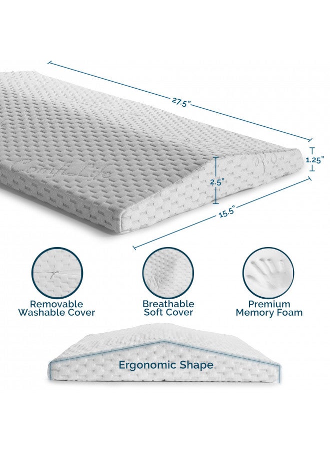 ComfiLife Lumbar Support Pillow for Sleeping Memory Foam Pillow for Back Pain Relief - Side, Back and Stomach Sleepers- Triangle Wedge Bolster Pillow - Bed Rest Pillow (White, Standard) - Image 5