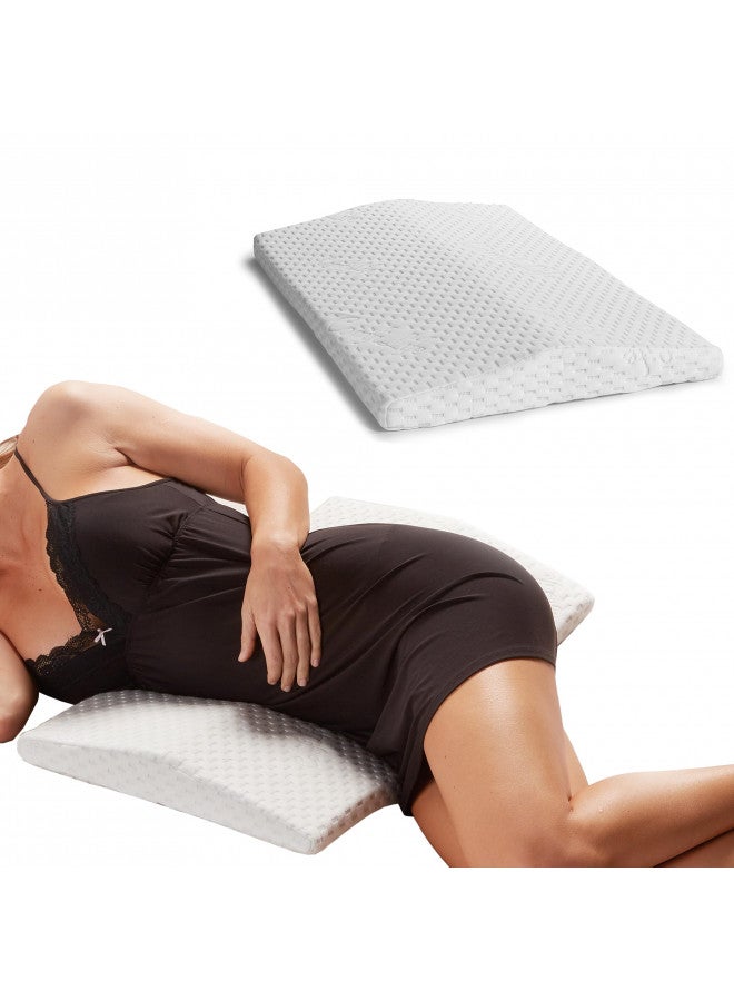 ComfiLife Lumbar Support Pillow for Sleeping Memory Foam Pillow for Back Pain Relief - Side, Back and Stomach Sleepers- Triangle Wedge Bolster Pillow - Bed Rest Pillow (White, Standard) - Image 2