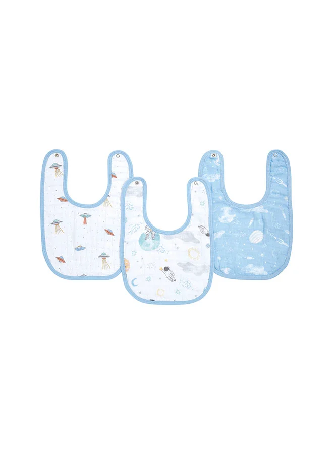 aden + anais Pack of 3 Muslin Baby Snap Bib Space Explorers