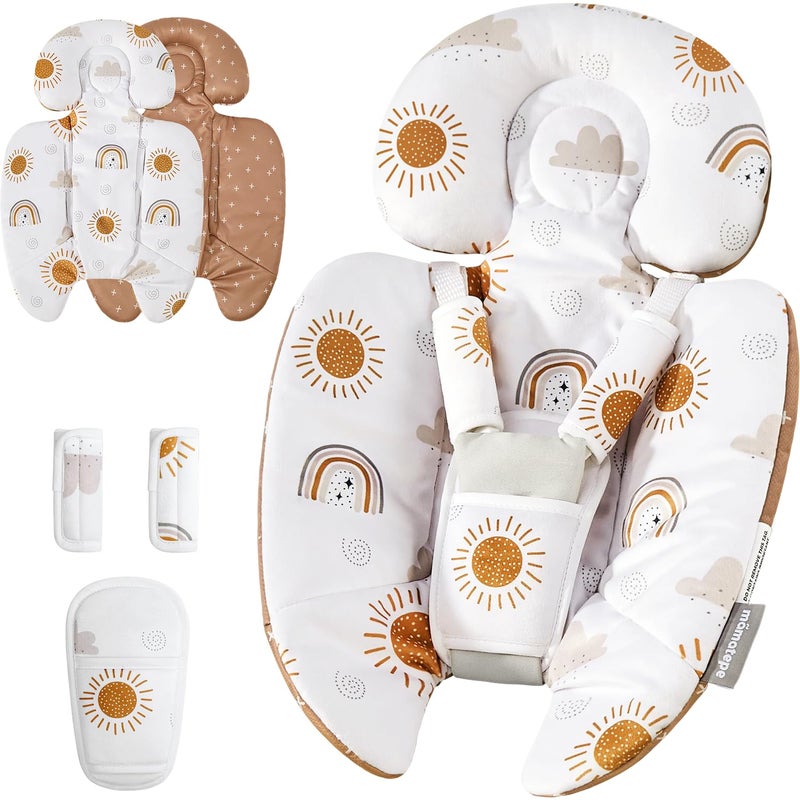 mamatepe Infant Insert Compatible with 4moms Mamaroo & Graco Swing and Infant Car Seat, Stroller, Other Baby Swing, Rocker, Bouncer, Bassinet Newborn Insert Head & Body Support Cushion, Reversible Design - Image 1