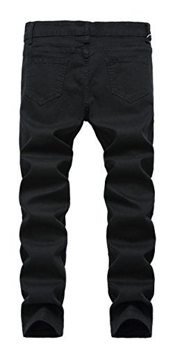 FREDD MARSHALL Boy's Black Skinny Fit Stretch Slim Straight Fashion Jeans Pants,14 Slim,Black,14 Slim - Image 2