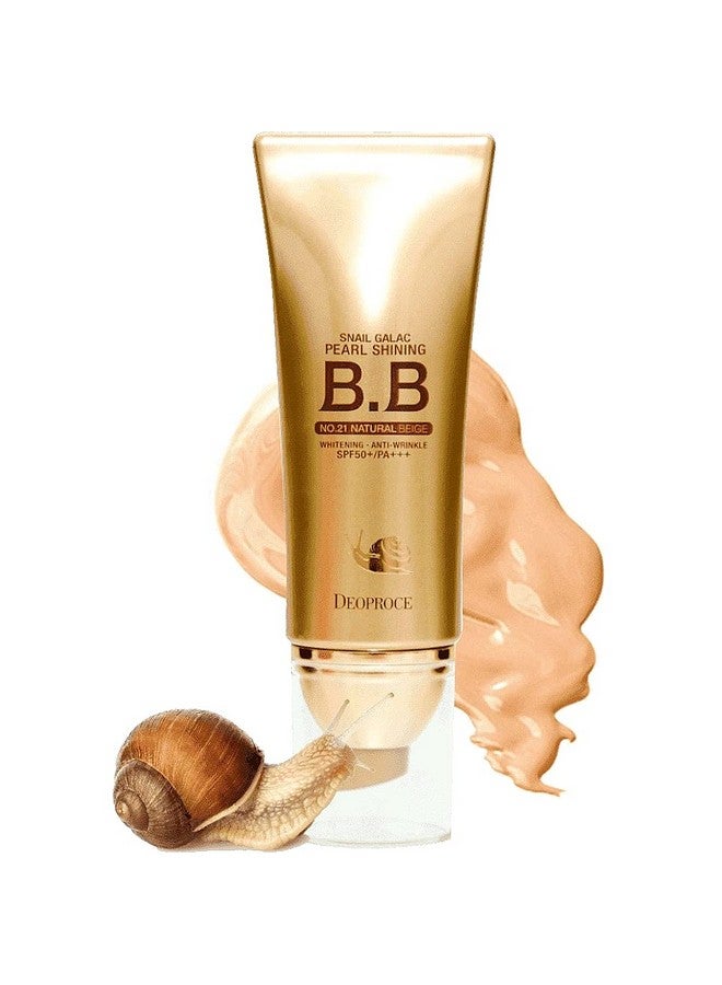 DEOPROCE كريم بي بي لؤلؤة الحلزون المتلألئة SPF50+;PA+++ تصحيح لون البشرة، تغطية العيوب، تقليل ظهور الخطوط الدقيقة (23 بيج رملي) - Image 1