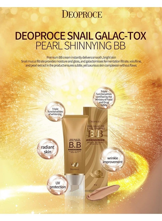 DEOPROCE كريم بي بي لؤلؤة الحلزون المتلألئة SPF50+;PA+++ تصحيح لون البشرة، تغطية العيوب، تقليل ظهور الخطوط الدقيقة (23 بيج رملي) - Image 4