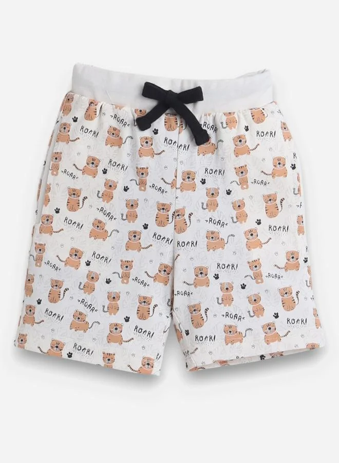 victor and jane All-Over Printed Cotton T-Shirt and Shorts Set