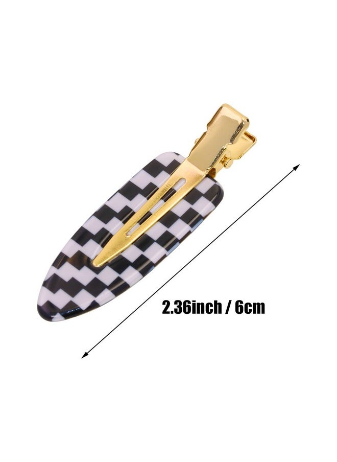 Mini Skater - 9Pcs No Bend Hair Clips 2.36" Bang Seamless Hairpin No Crease Curl Pin Clip Duckbill Hair Barrette Accessories For Women Girls Hair Styling And Makeup Applicationcheckerboard Style - Image 1