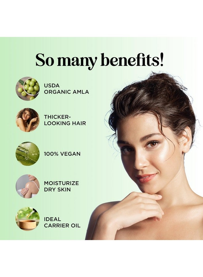 مايبل هوليستكس زيت أملا عضوي لنمو الشعر - زيت أملا نقي 100% لنمو الشعر وترطيبه - زيت شعر بكر ممتاز غير مكرر ومعصور على البارد وغير معدل وراثيًا وعضوي معتمد من وزارة الزراعة الأمريكية للعناية بالشعر الجاف وفروة الرأس (4 أونصة سائلة) - Image 4