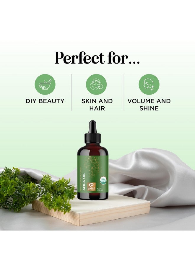 مايبل هوليستكس زيت أملا عضوي لنمو الشعر - زيت أملا نقي 100% لنمو الشعر وترطيبه - زيت شعر بكر ممتاز غير مكرر ومعصور على البارد وغير معدل وراثيًا وعضوي معتمد من وزارة الزراعة الأمريكية للعناية بالشعر الجاف وفروة الرأس (4 أونصة سائلة) - Image 3
