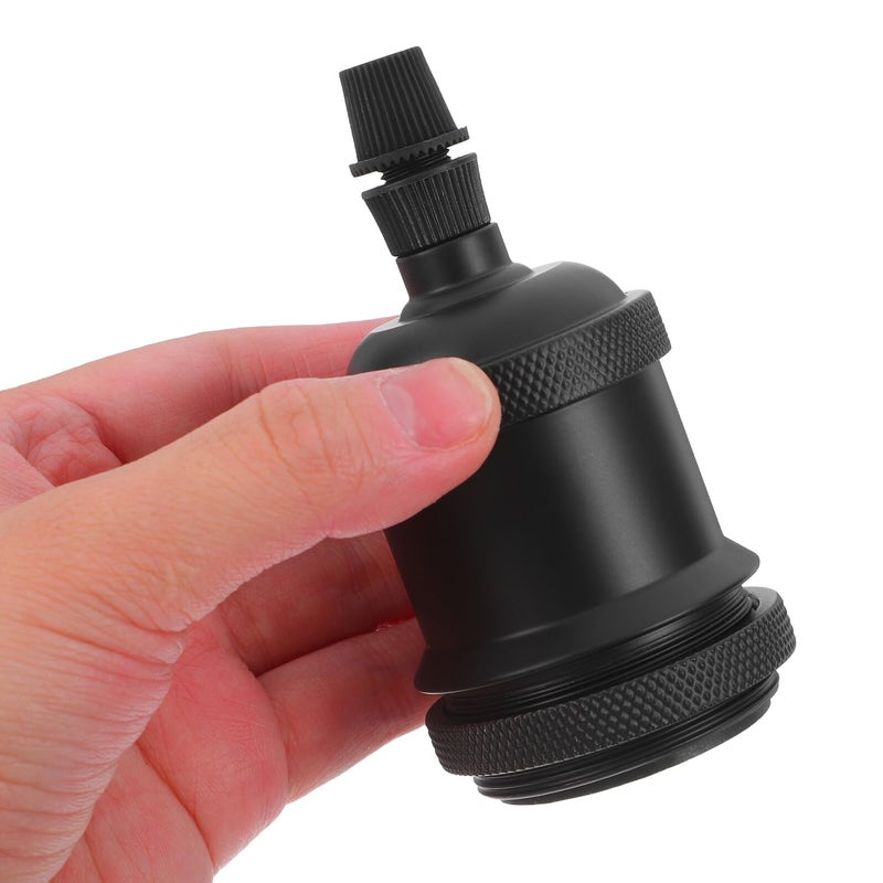 Retro Black Aluminum E26 Pendant Lamp Socket Holder For Ceiling Light - Image 5