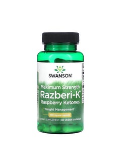 Razberi-K, Raspberry Ketones, Maximum Strength, 500 mg, 60 Veggie Capsules