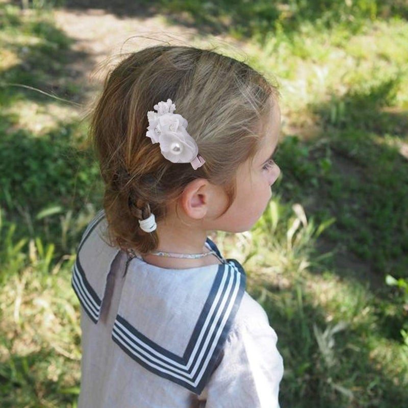 mligril Baby Girls Flower Hair Clips-3pcs Floral Hair Bows Alligator Barrettes for Infant Toddler - Image 2