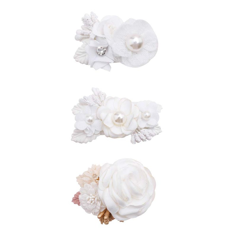 mligril Baby Girls Flower Hair Clips-3pcs Floral Hair Bows Alligator Barrettes for Infant Toddler - Image 1