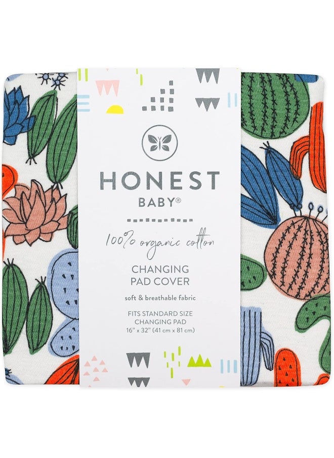 HonestBaby HonestBaby Organic Cotton Changing Pad Cover, Cactus, One Size  - Image 2