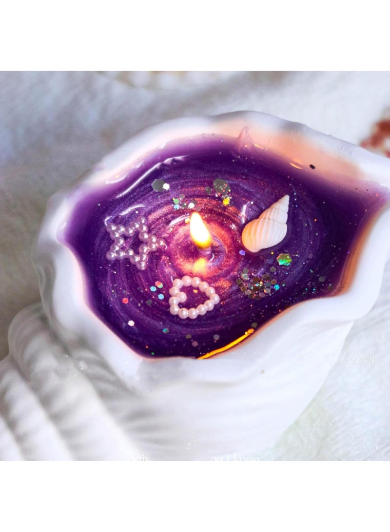Candle Enchanting Coastal Glow: Starfish & Seashell Soy Wax Candle with Sparkling Embellishments - Perfect for Bedroom and Living Room Ambiance and All-Occasion Gifting  - Image 5