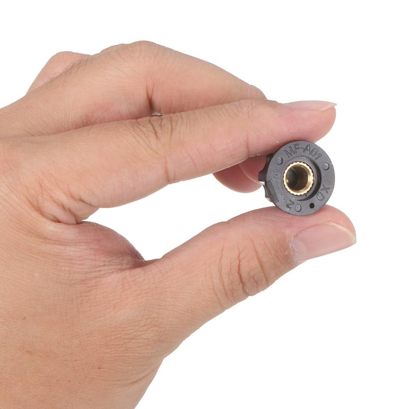 uxcell 5 قطع زر التحكم في مكبر الصوت زر مكبر الصوت الأسود 19 مم قطر أزرار دوارة لعمود 6.4 مم مع برغي تثبيت - Image 5