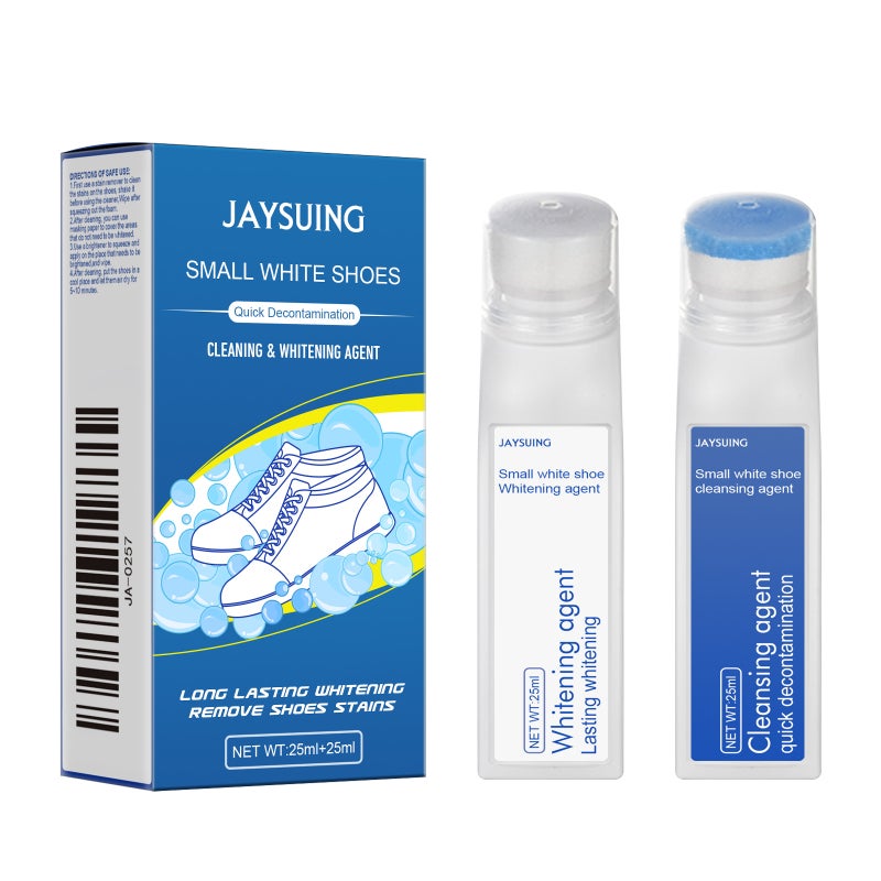 Jaysuing White Shoe Cleaning Kit Daily Stain Removal Convenient Refreshing Gentle Care Organizer Refreshing Agent - Image 1