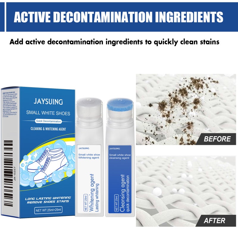 Jaysuing White Shoe Cleaning Kit Daily Stain Removal Convenient Refreshing Gentle Care Organizer Refreshing Agent - Image 3