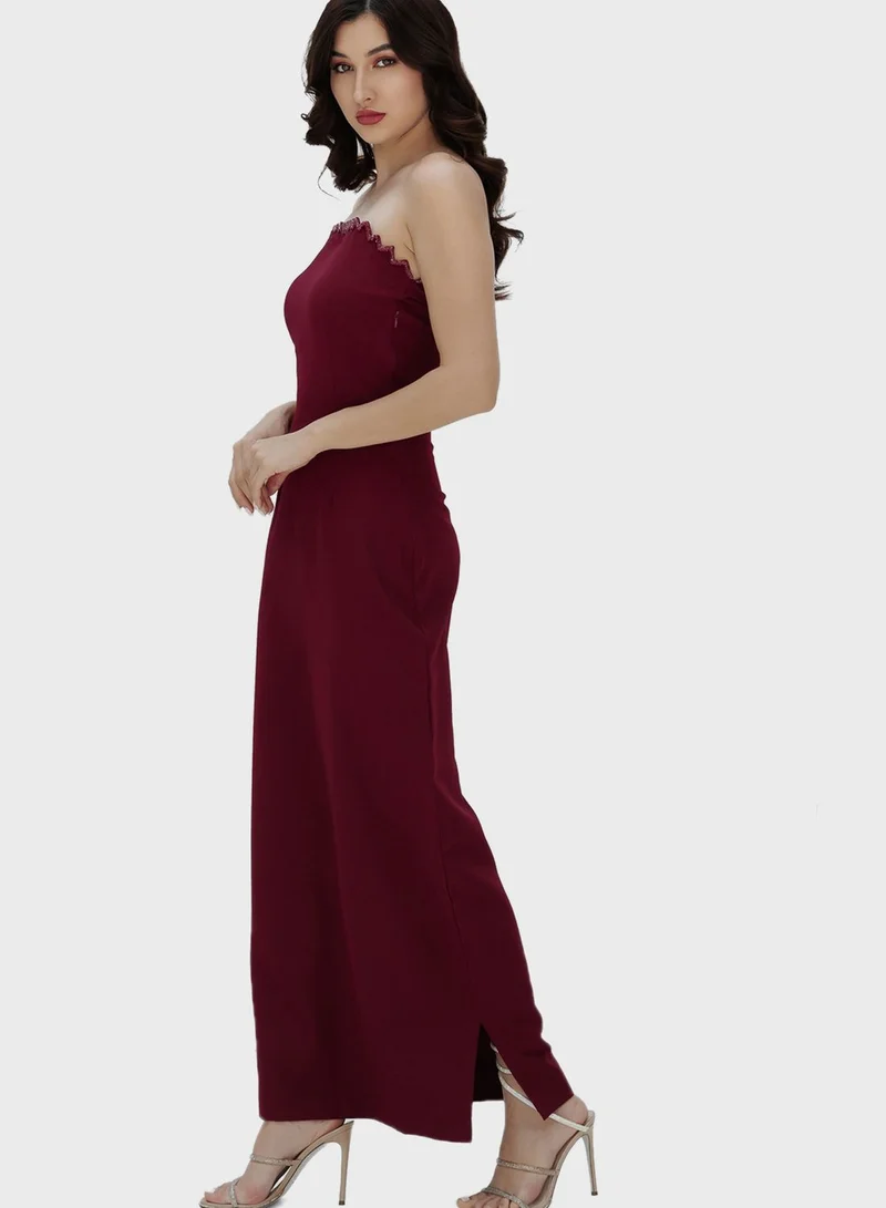 clemantra Strapless Velvet Dress