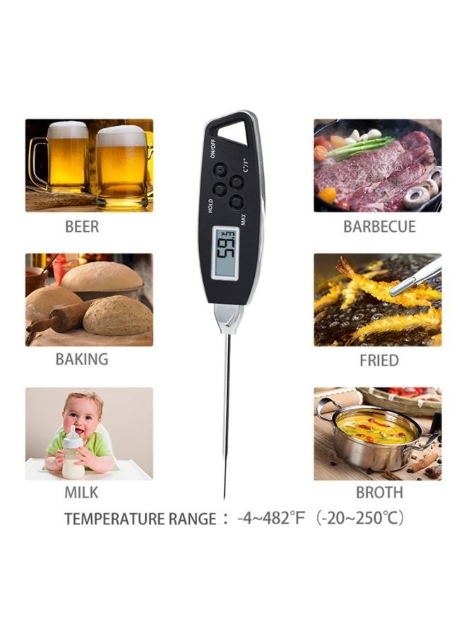 مقياس حرارة رقمي للطعام مضاد للماء أسود/فضي 210x34x13مم - Image 4