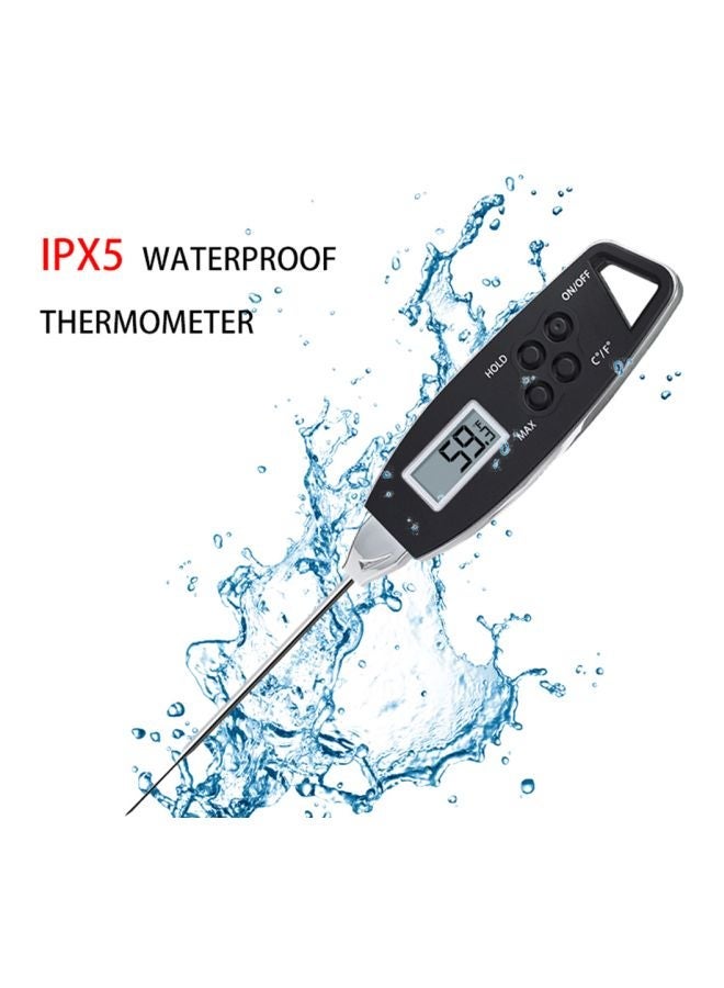 مقياس حرارة رقمي للطعام مضاد للماء أسود/فضي 210x34x13مم - Image 2